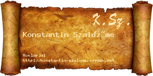 Konstantin Szalóme névjegykártya